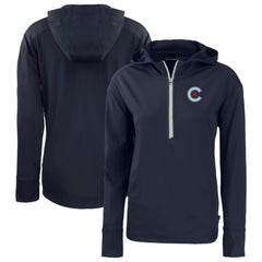 Chicago Cubs Cutter & Buck Women's City Connect Daybreak Eco Recycled Half-Zip Hoodie | MLB Outlet