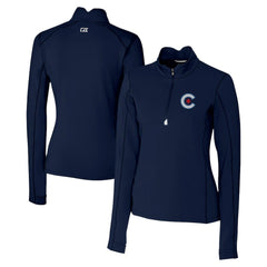 Chicago Cubs Cutter & Buck Women's City Connect Traverse Stretch Quarter-Zip Pullover Top | MLB New