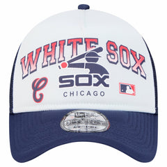 Chicago White Sox New Era Retro Wordmark 9FORTY A-Frame Trucker Adjustable Hat | MLB Outlet