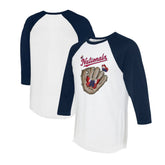 Washington Nationals Tiny Turnip Unisex Butterfly Glove 3/4-Sleeve Raglan T-Shirt | MLB New