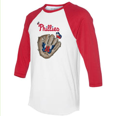 Philadelphia Phillies Tiny Turnip Unisex Butterfly Glove 3/4-Sleeve Raglan T-Shirt | MLB Shop