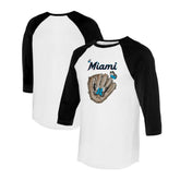 Miami Marlins Tiny Turnip Unisex Butterfly Glove 3/4-Sleeve Raglan T-Shirt | MLB Sale