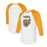 San Diego Padres Tiny Turnip Unisex Butterfly Glove 3/4-Sleeve Raglan T-Shirt | MLB Discount