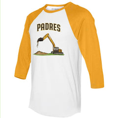 San Diego Padres Tiny Turnip Unisex Excavator 3/4-Sleeve Raglan T-Shirt | MLB For sale
