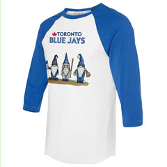 Toronto Blue Jays Tiny Turnip Unisex Gnomes 3/4-Sleeve Raglan T-Shirt | MLB Discount