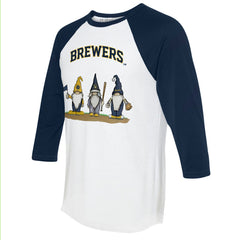 Milwaukee Brewers Tiny Turnip Unisex Gnomes 3/4-Sleeve Raglan T-Shirt | MLB Shop
