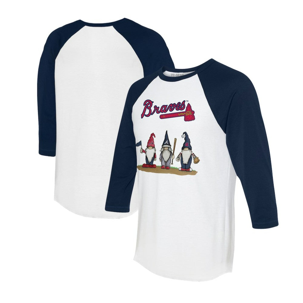 Atlanta Braves Tiny Turnip Unisex Gnomes 3/4-Sleeve Raglan T-Shirt | MLB Discount