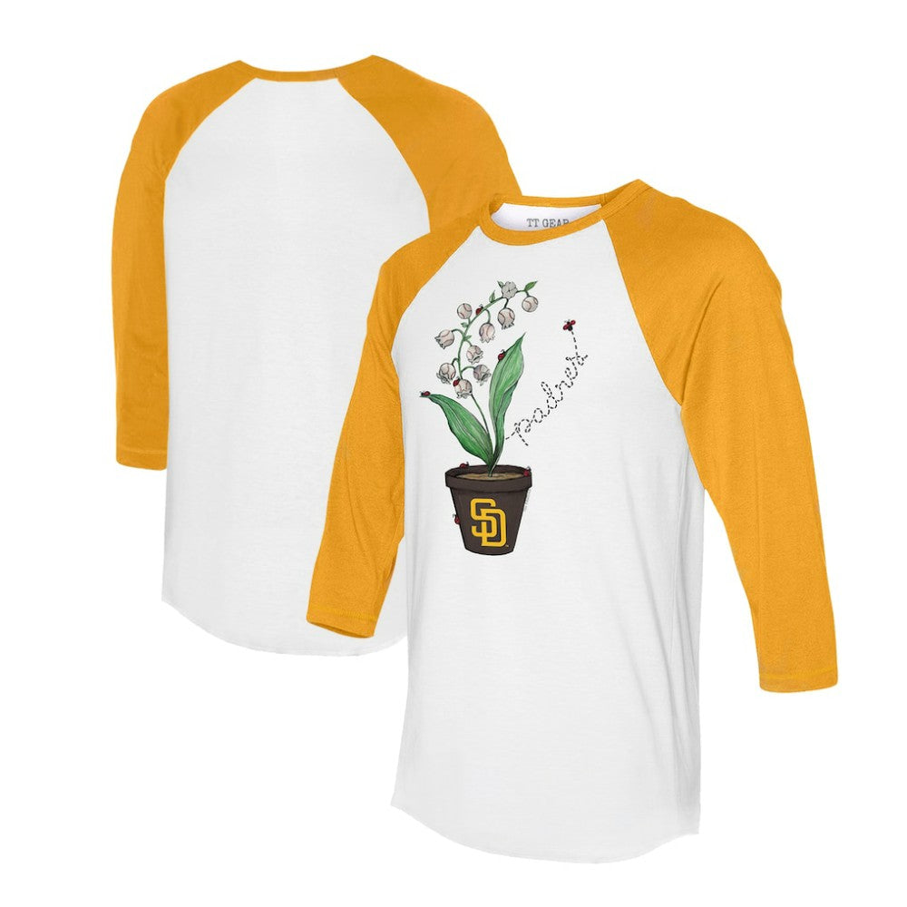 San Diego Padres Tiny Turnip Unisex Lilies & Ladybugs 3/4-Sleeve Raglan T-Shirt | MLB Outlet