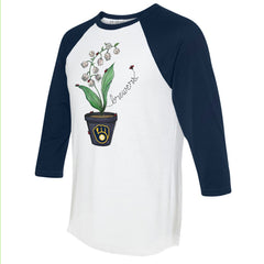 Milwaukee Brewers Tiny Turnip Unisex Lilies & Ladybugs 3/4-Sleeve Raglan T-Shirt | MLB Shop