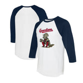 Cleveland Guardians Tiny Turnip Unisex Triceratops 3/4-Sleeve Raglan T-Shirt | MLB Sale