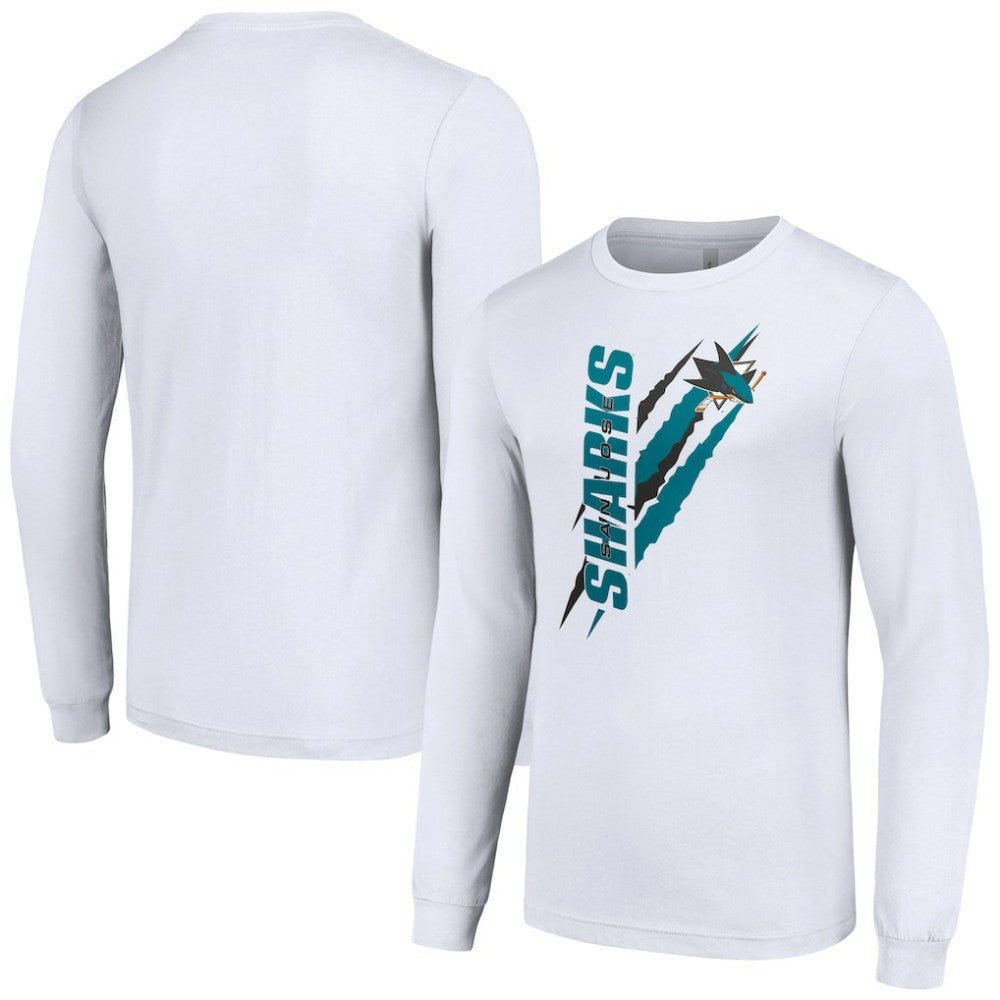 San Jose Sharks Starter Color Scratch Long-Sleeve T-Shirt Discount