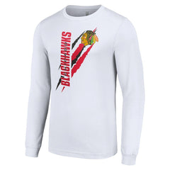 Chicago Blackhawks Starter Color Scratch Long-Sleeve T-Shirt Sale