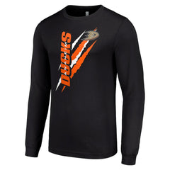 Anaheim Ducks Starter Color Scratch Long-Sleeve T-Shirt For Sale