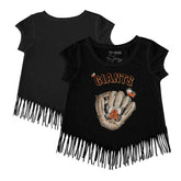 San Francisco Giants Tiny Turnip Girls Youth Butterfly Glove Fringe T-Shirt | MLB Sale