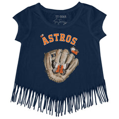 Houston Astros Tiny Turnip Girls Youth Butterfly Glove Fringe T-Shirt | MLB Sale