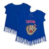 Chicago Cubs Tiny Turnip Girls Youth Butterfly Glove Fringe T-Shirt | MLB New