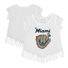Miami Marlins Tiny Turnip Girls Youth Butterfly Glove Fringe T-Shirt | MLB Shop