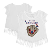 Texas Rangers Tiny Turnip Girls Youth Butterfly Glove Fringe T-Shirt | MLB For sale