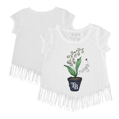 Tampa Bay Rays Tiny Turnip Girls Youth Lilies & Ladybugs Fringe T-Shirt | MLB Outlet