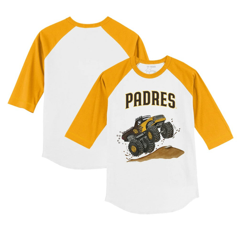 San Diego Padres Tiny Turnip Youth Monster Truck 3/4-Sleeve Raglan T-Shirt | MLB Sale