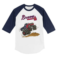 Atlanta Braves Tiny Turnip Youth Monster Truck 3/4-Sleeve Raglan T-Shirt | MLB Online