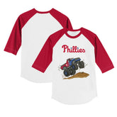 Philadelphia Phillies Tiny Turnip Youth Monster Truck 3/4-Sleeve Raglan T-Shirt | MLB Sale