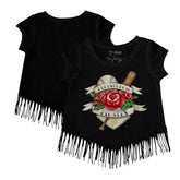 Pittsburgh Pirates Tiny Turnip Girls Youth Tattoo Rose Fringe T-Shirt | MLB New
