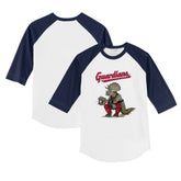 Cleveland Guardians Tiny Turnip Youth Triceratops 3/4-Sleeve Raglan T-Shirt | MLB New