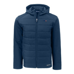 New England Patriots Cutter & Buck Americana Evoke Hybrid Eco Softshell Recycled Full-Zip Hooded Jacket