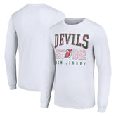 New Jersey Devils Starter Retro Graphic Long Sleeve Crew T-Shirt On Sale