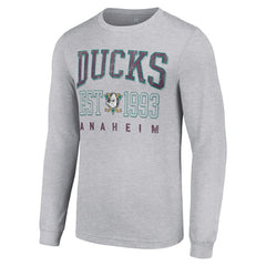 Anaheim Ducks Starter Retro Graphic Long Sleeve Crew T-Shirt On Sale
