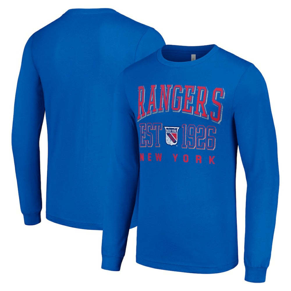 New York Rangers Starter Retro Graphic Long Sleeve Crew T-Shirt For Sale
