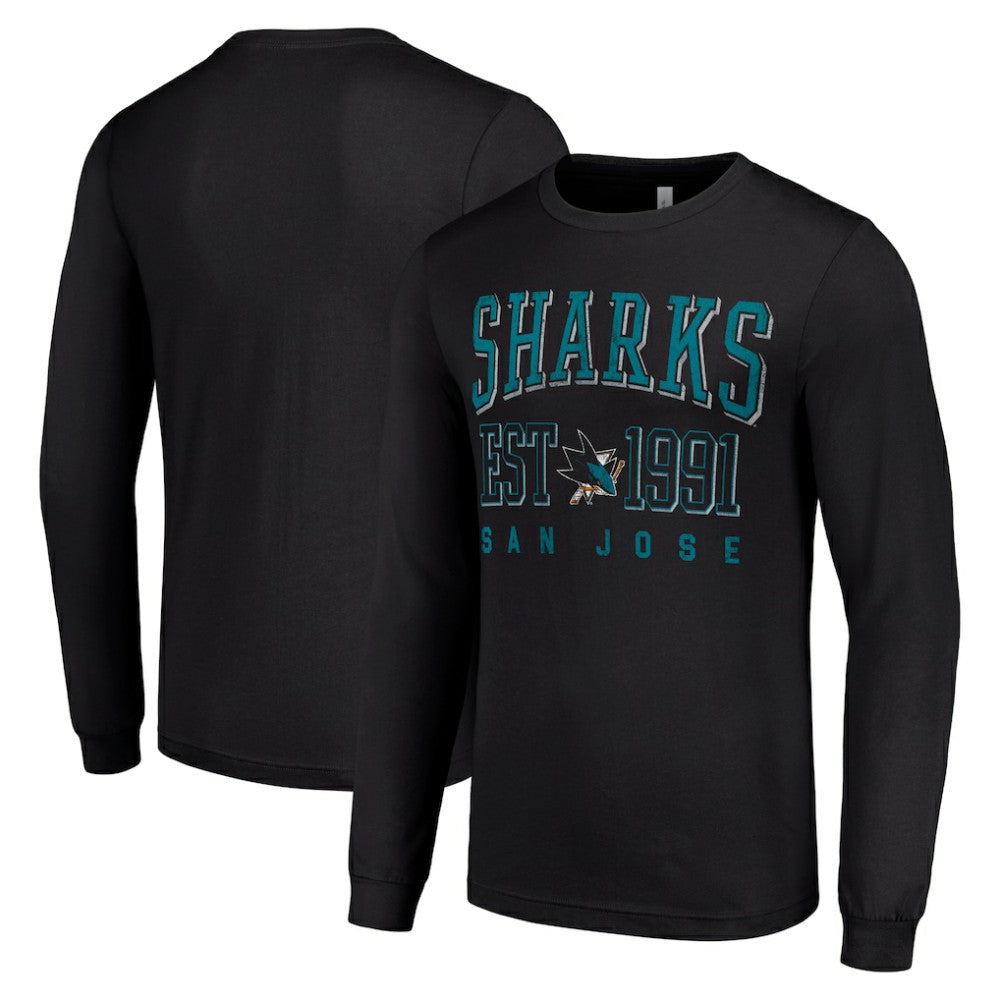 San Jose Sharks Starter Logo Graphic Long Sleeve T-Shirt On Sale
