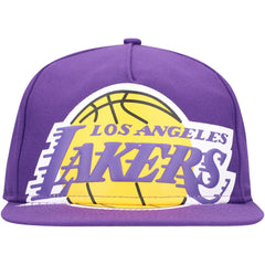 Los Angeles Lakers Oversized Puff Print Logo Golfer Snapback Hat Discount