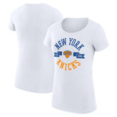 New York Knicks G-III 4Her by Carl Banks Women's Super-Slim Fit Lightweight Large City Logo T-Shirt On Sale