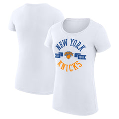 New York Knicks G-III 4Her by Carl Banks Women's Super-Slim Fit Lightweight Large City Logo T-Shirt On Sale
