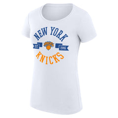 New York Knicks G-III 4Her by Carl Banks Women's Super-Slim Fit Lightweight Large City Logo T-Shirt On Sale