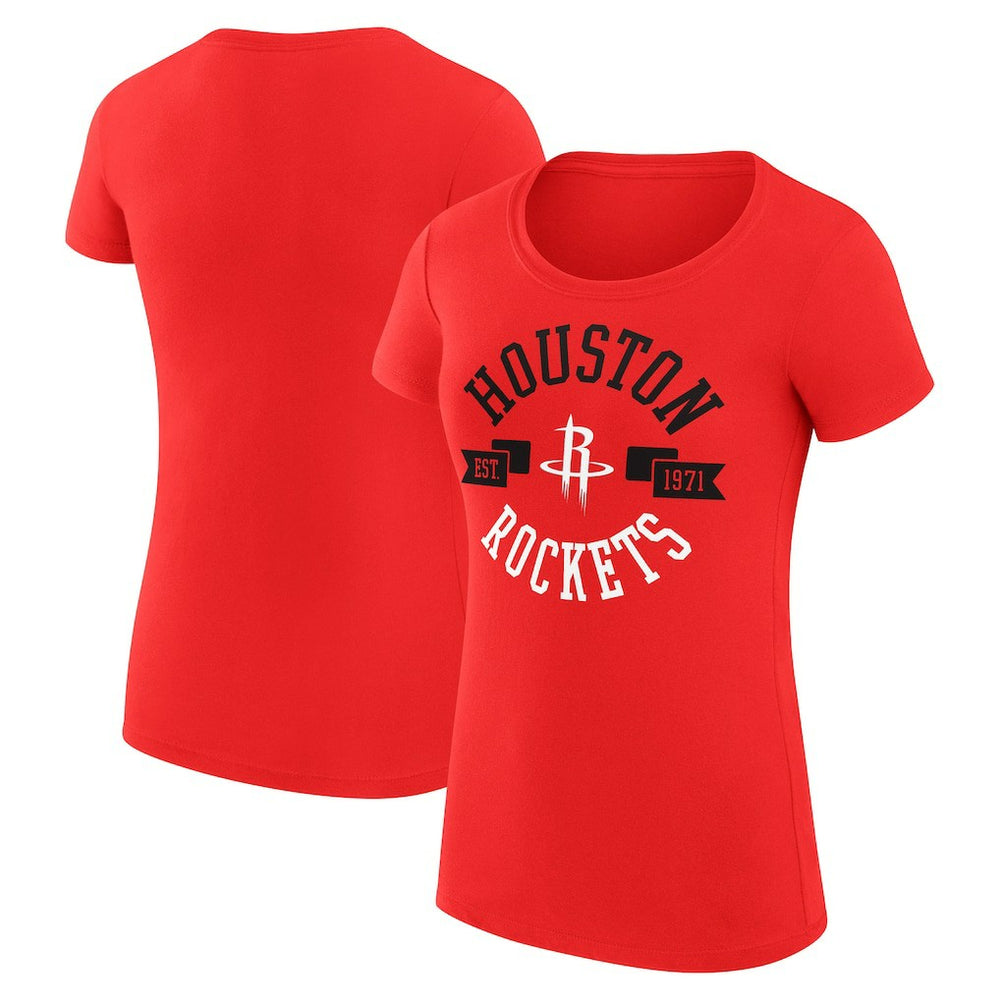 Houston Rockets G-III 4Her by Carl Banks Women's Super-Slim Fit Lightweight Large City Logo T-Shirt On Sale