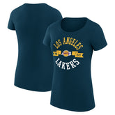 Los Angeles Lakers G-III 4Her by Carl Banks Women's Super-Slim Fit Lightweight Large City Logo T-Shirt On Sale