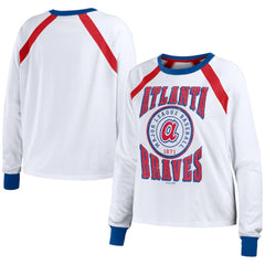 Atlanta Braves WEAR by Erin Andrews Women's Raglan Long Sleeve T-Shirt | MLB Outlet