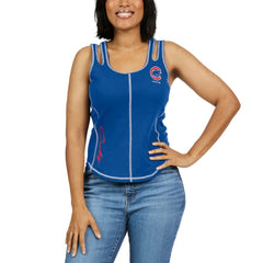 Chicago Cubs WEAR by Erin Andrews Women's Contrast Stitch Tank Top | MLB On Sale