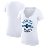Minnesota Timberwolves G-III 4Her by Carl Banks Women's Super-Slim Fit Lightweight Large City Logo V-Neck T-Shirt On Sale