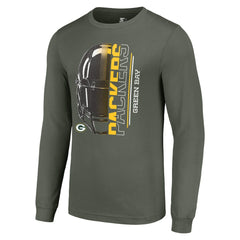 Green Bay Packers Starter Half Helmet Logo Long Sleeve T-Shirt