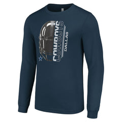 Dallas Cowboys Starter Half Helmet Logo Long Sleeve T-Shirt