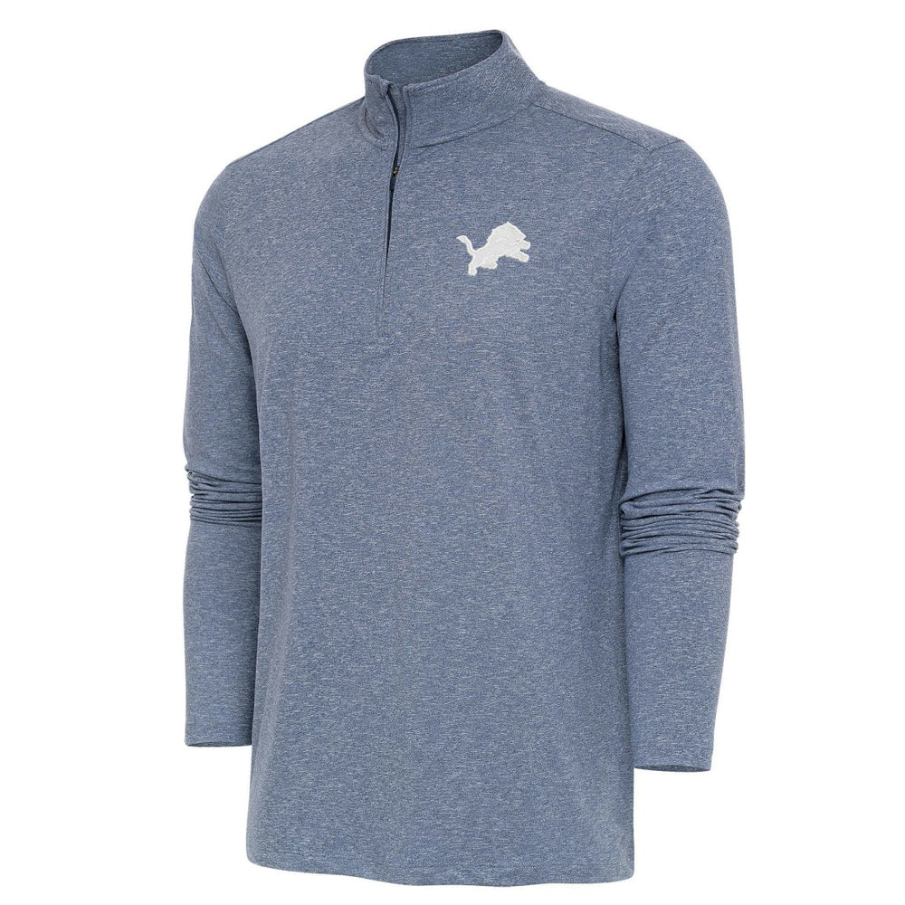 Detroit Lions Antigua Hunk Quarter-Zip Pullover Top