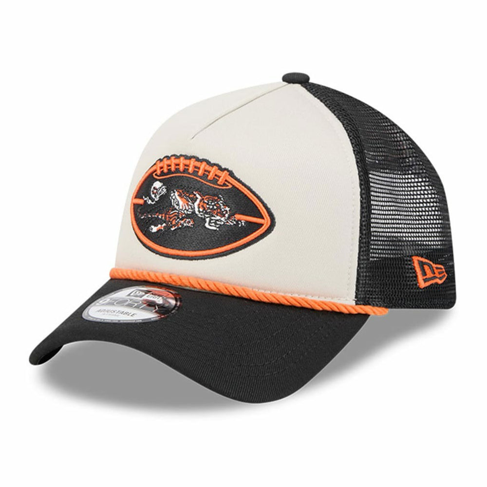 Cincinnati Bengals New Era 2024 Sideline Historic 9FORTY A-Frame Trucker Adjustable Hat
