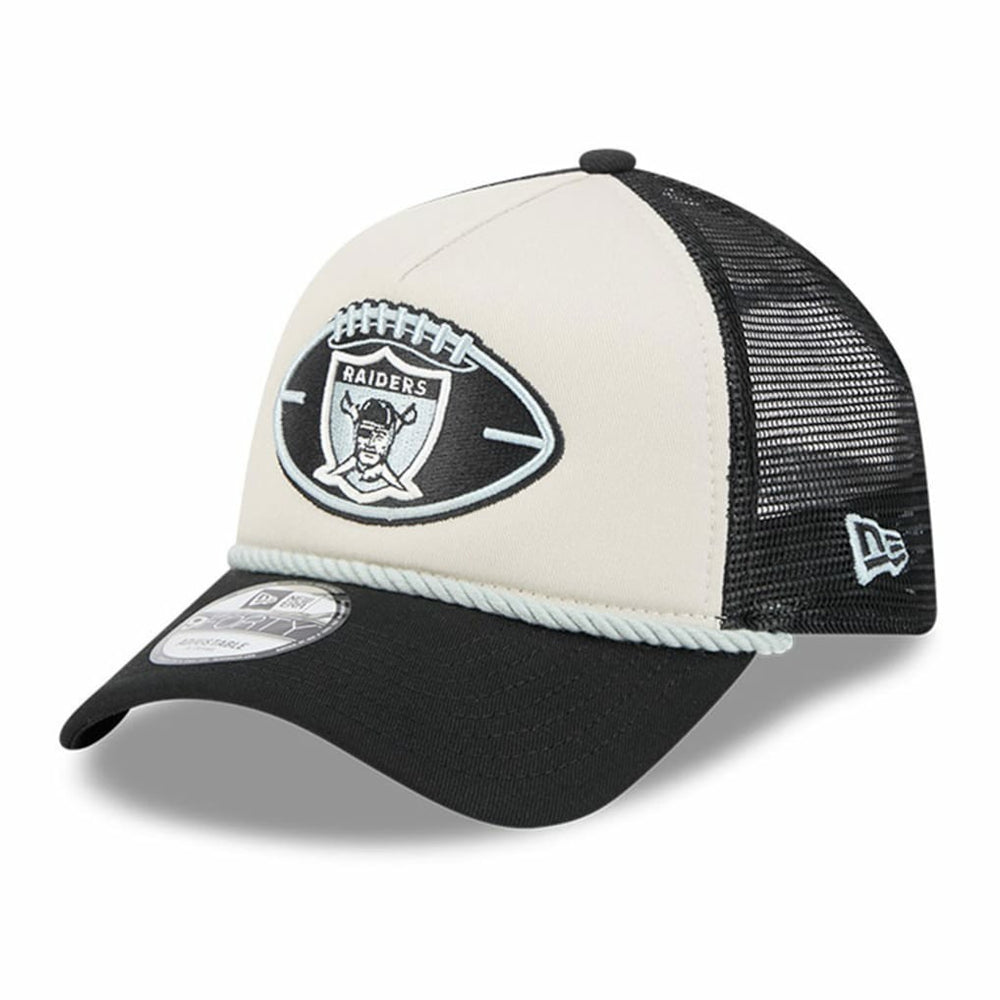 Las Vegas Raiders New Era 2024 Sideline Historic 9FORTY A-Frame Trucker Adjustable Hat