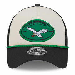 Philadelphia Eagles New Era 2024 Sideline Historic 9FORTY A-Frame Trucker Adjustable Hat