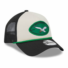 Philadelphia Eagles New Era 2024 Sideline Historic 9FORTY A-Frame Trucker Adjustable Hat
