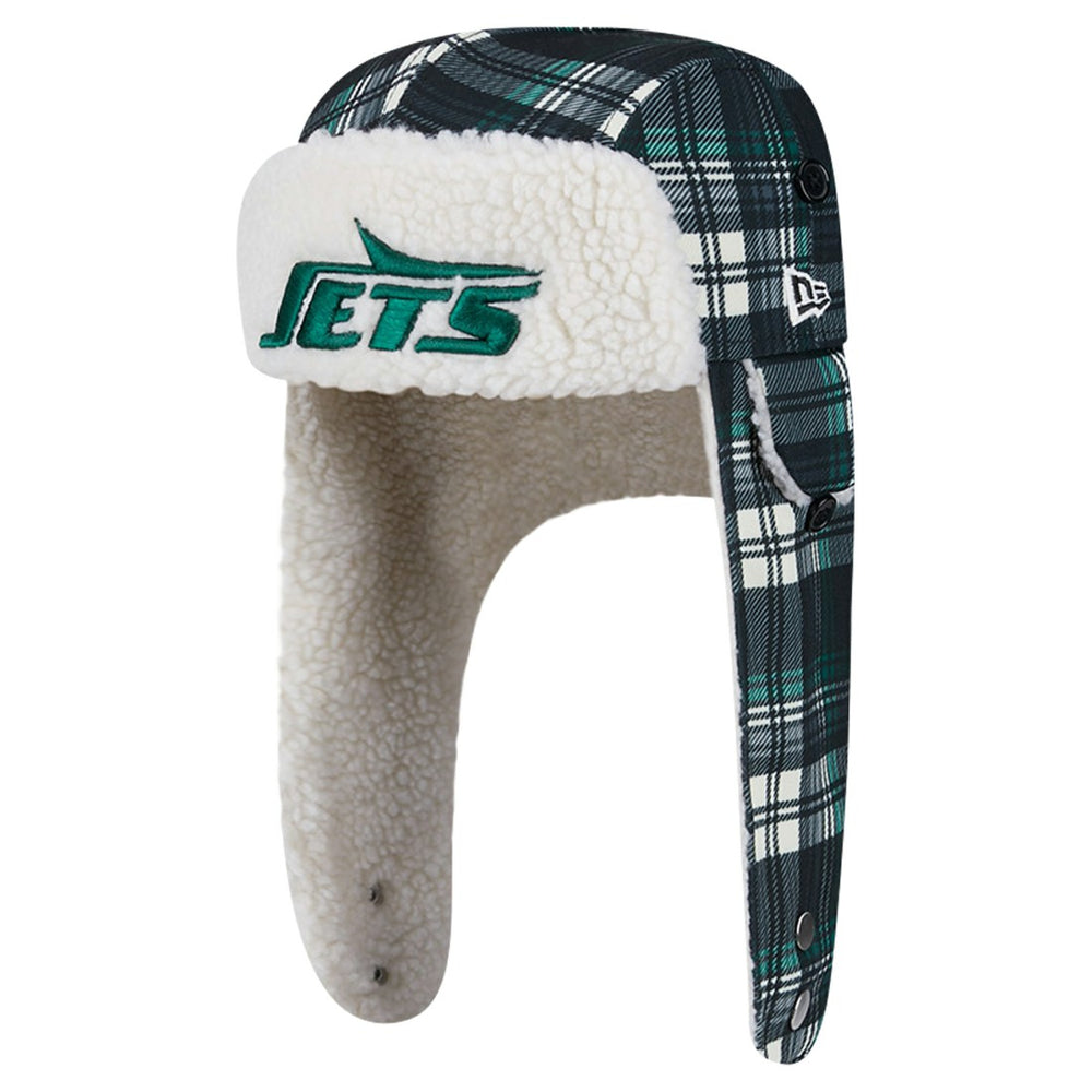 New York Jets New Era Sideline Plaid Sherpa Trapper Hat